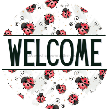 Lady Bug Door Hanger Welcome Dco - 01392 - Dh 18’ Round Wood